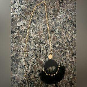 Long Elegant Black and Gold Necklace